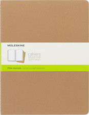 Cahier Journal, Soft Cover, Large 5" X 8.25" Ruled/Lined, Black, 80 Pages Set