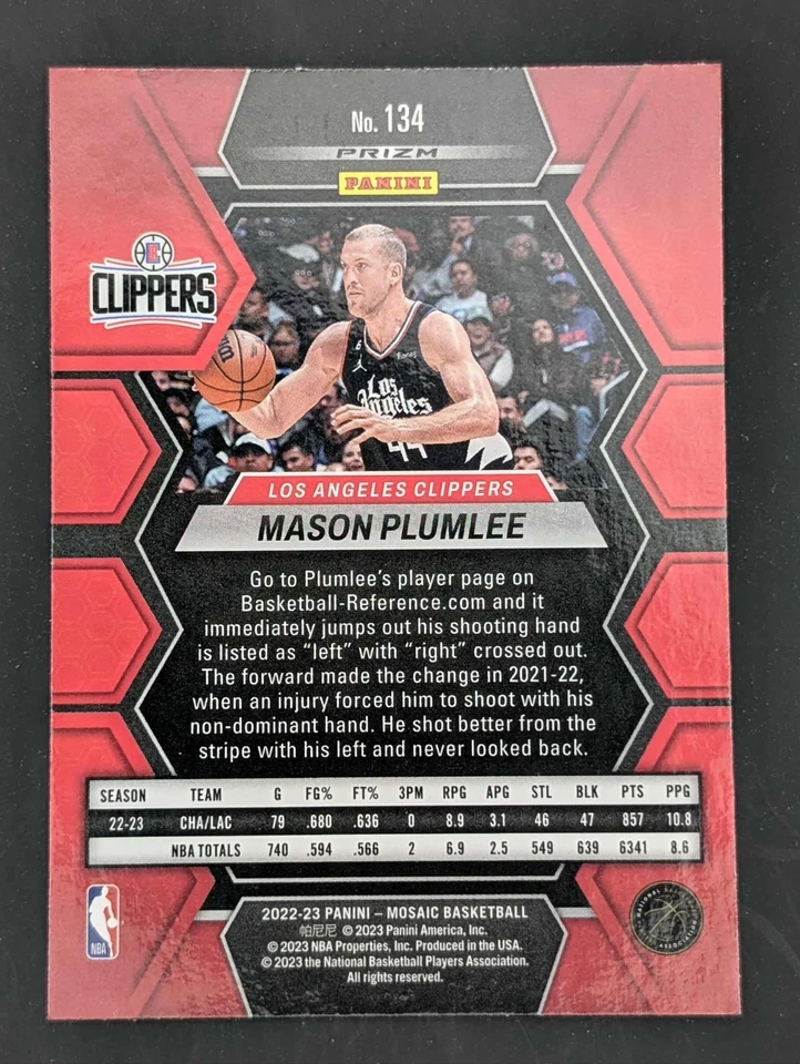 2022-23 Panini Mosaic Mosaic Genesis #134 Mason Plumlee - Image 2 of 2