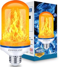 Upgraded LED Flame Light Bulbs, 4 Modes Flickering Light Bulbs, E26 Base Fire Fl