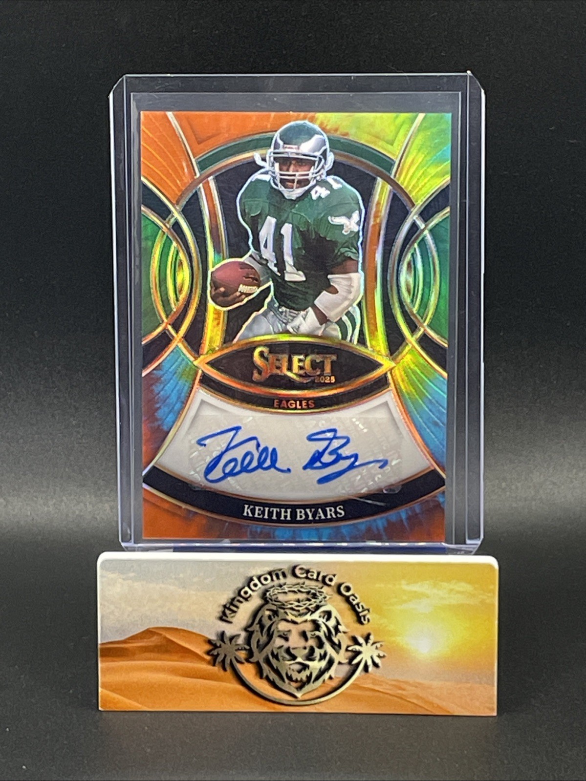 💥2025 Panini Select Signatures Keith Byars #SP-KBS Tie Dye Auto #d /25 Eagles💥