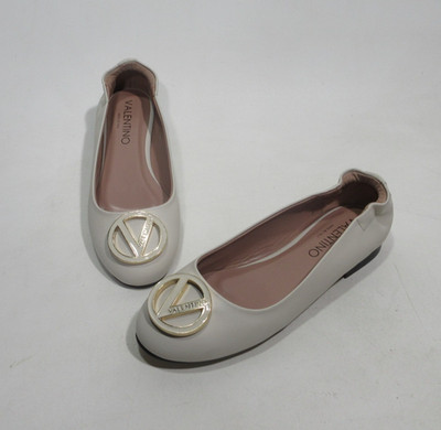 Valentino Mario Valentino Calliope Leather Ballet Flats, Size 7 Cream