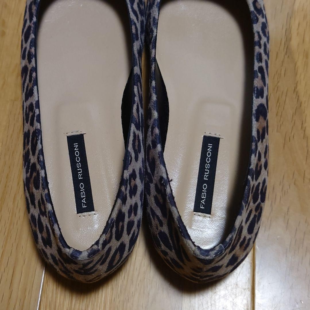 FABIO RUSCONI square toe flat leopard - image 2