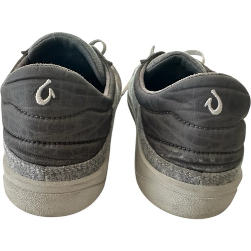Olukai Sneaker Men 10 Puliki Gray Lace Up Athletic Shoe Poi Charcoal Winter - Picture 11 of 13
