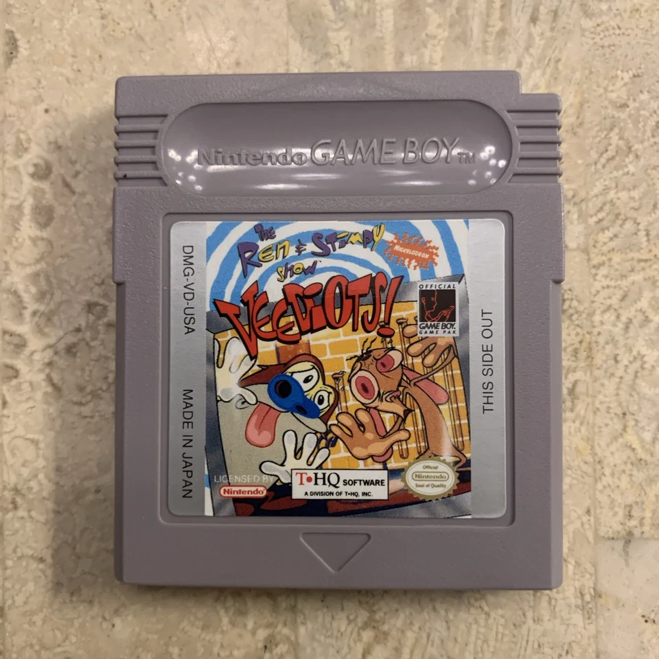 Ren & Stimpy Show: Veediots (Nintendo Game Boy, 1993) CIB Tested Authentic - Image 2 of 4