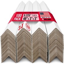 Extra-Wide 48" x 3" x 3" Reinforced Cardboard Edge Protectors Pack of 100 ...