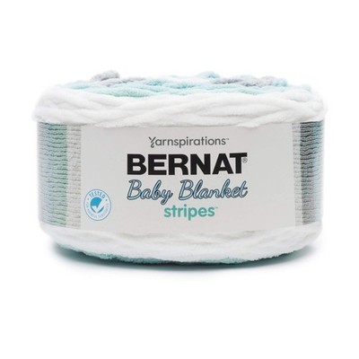 Bernat Baby Blanket Stripes, 10.5 oz, 100% Polyester, Seaglass