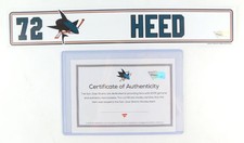 2019-20 Tim Heed #72 Player Issued Sharks White Nameplate COA #AA0033328