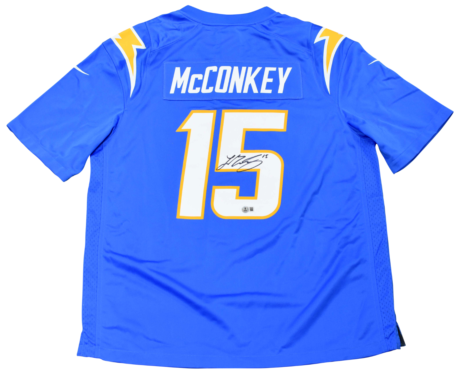 Ladd McConkey Autographed Signed Los Angeles Chargers #15 POWDER BLUE NIKE JERSEY BECKETT 