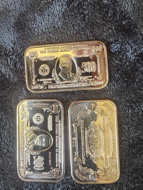 3 Copper $500 Bill 1 Oz Each Fine Copper