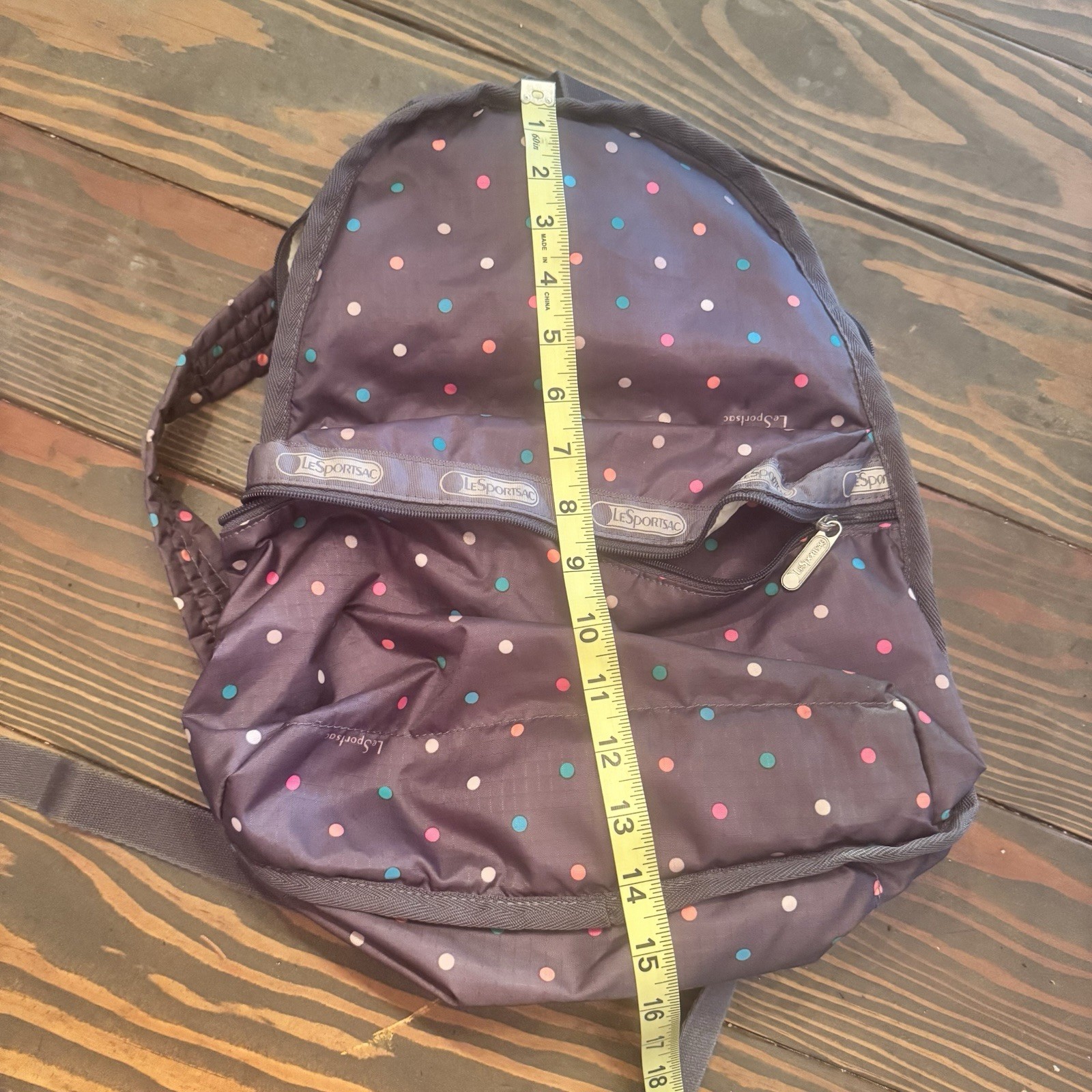 LeSportsac Basic Nylon Backpack Gray Multicolor P… - image 7