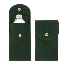 Velvet Watch Pouch, 2 Pack Velvet Watch Pouches with Snap Button Deep Green 