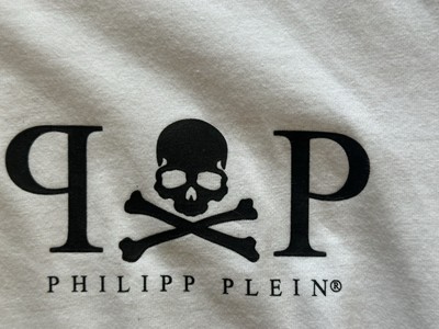 Schrankräumung: original weißes Philipp Plein kurzarm Poloshirt  Gr. XL