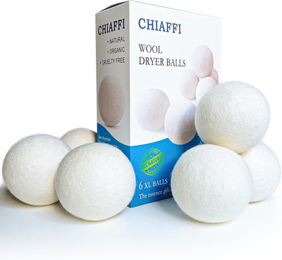 XL Wool Dryer Balls - 6 Reusable Natural Fabric Softener & Essential Oil Diffuse
