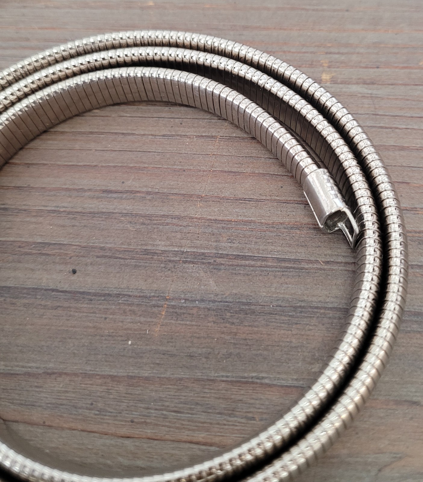 Vintage Silver Tone Rectangular Buckle Skinny Coi… - image 4