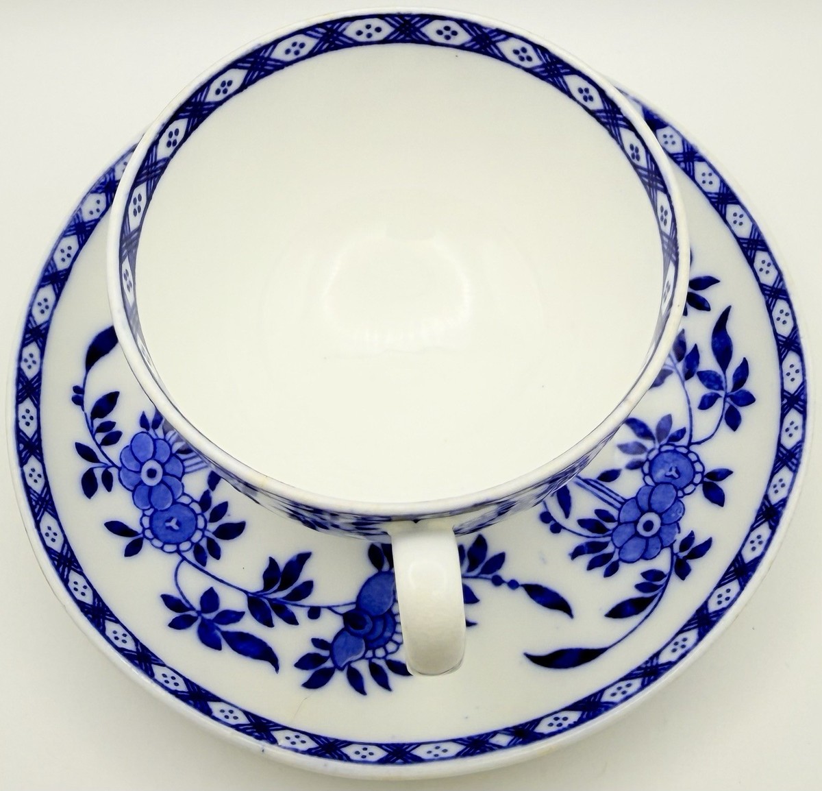 Vintage Minton Blue Delft Cup & Saucer; English Teacup Dutch Style