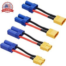 4pcs XT60 to EC5 Male Female Adapter with 50mm 14AWG Wires for RC LiPo Battery C