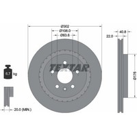 2X Textar 92168305 Bremsscheibe FüR Volvo V70 V60 S60 S80 XC70 XC70 Van 155 157