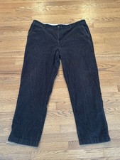 L.L Bean Men's Corduroy Pants Size 40x32 Black Straight Leg USA Made
