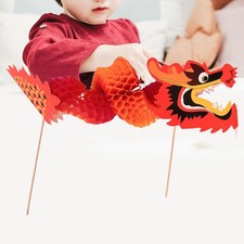 3D Chinese New Year Paper Dragon Crafts Puppet Kits Handmade ,Hanging DIY Set