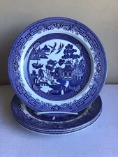 Lot Of 4 Churchill England Blue Willow Chinoiserie Bone China Dinner Plate