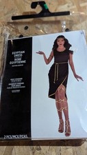 NIB Lady's Egyptian/ Roman/Greek Goddess Costume Black Gold Standard up to sz 12