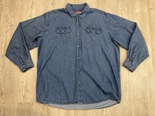 Wrangler Long Sleeve Button Up Denim Shirt Men  s Size 2XL Tall
