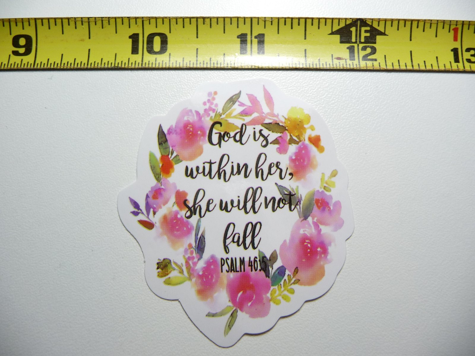 GOD IS WITHIN HER SHE WILL NOT FALL PSALMS CHURCH FAITH GLOSSY DECAL STICKER
