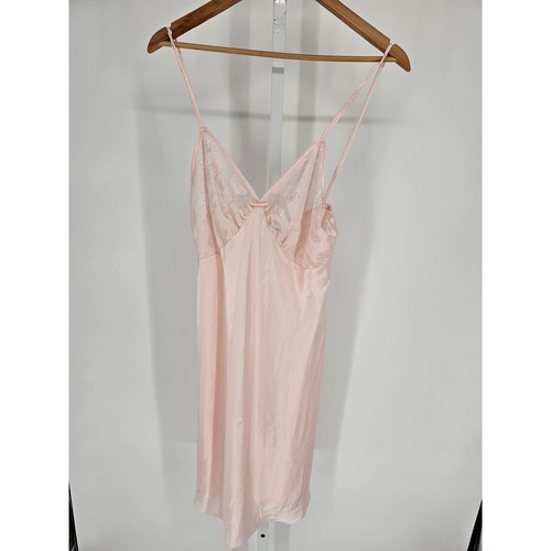 Vintage 1990s Appel Womens Sz L Light Pink Satin Nightie and Robe Set - Picture 4 of 6