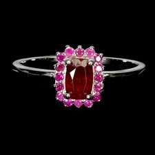 925 Sterling Silver Ring Octagon Ruby 6x4mm Ruby Natural Gemstone Size 8