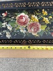 ANTIQUE TOLEWARE TRAY HAND-PAINTED FLOWER DECOWARE CRUMB BUTLER LOT — photo 2