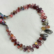 Natural Rainbow Spinel Gems 4x3 to 7x5 mm Size Smooth Pear Shape Beads 7" Strand