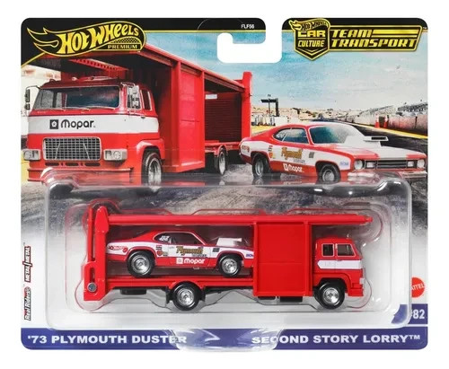 Hot Wheels Premium Team Transport #82 Second Story Lorry + '73 Plymouth Duster - Picture 16 of 16