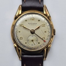 Montre-bracelet vintage Rodania Pointer Date à remontage manuel pour homme