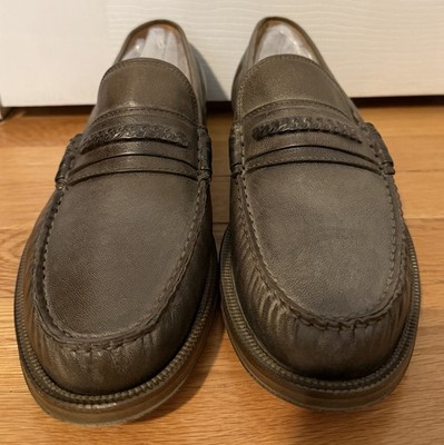 John Varvatos Size 10 Hawthorne Chain Bit Wood Brown Loafer  $698 New Hand Made