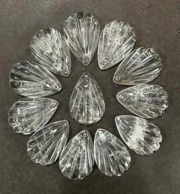 Natural Rock Crystal Chandelier Sconce Quartz Pendants Prisms Seashell 52mm 12pc