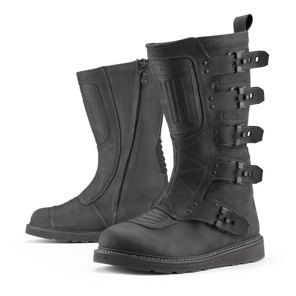 iicon asphalt technologies motorcycle black leather boots Size 11 Icon Motorcycle Boots for sale | eBay main image 3
