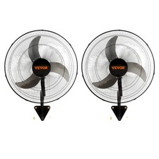 VEVOR 2Pcs 18'' Industrial Wall Mount Fan Oscillating Metal Fan 3 Speed Airflow