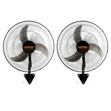 VEVOR 2Pcs 18'' Industrial Wall Mount Fan Oscillating Metal Fan 3 Speed Airflow