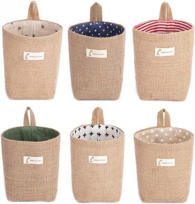 Rmeet Storage Gewebte Aufbewahrungstasche,6 PCS Hängeorganizer Hängetasche A