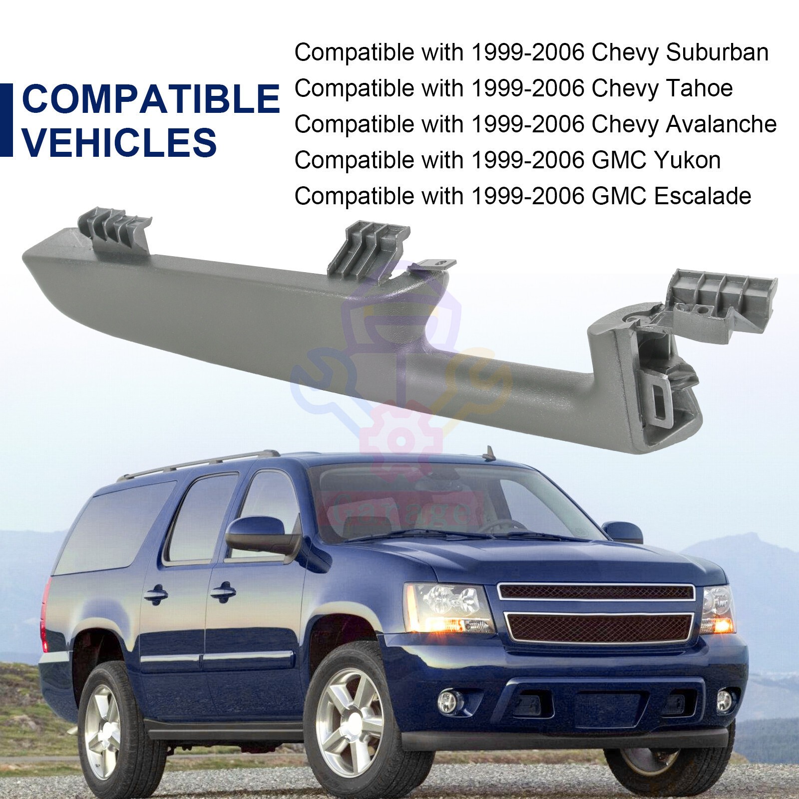 Front Driver Left Side Door Armrest Handle for Select Chevrolet/GMC 1999-2006 US