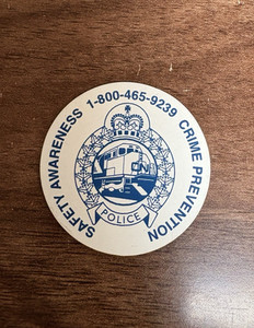 CN Police Safety Awareness Crime Prevention Fridge Magnet Canada