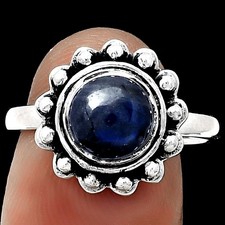 Blue Fire Labradorite - Madagascar 925 Sterling Silver Ring s.8 Jewelry R-1124