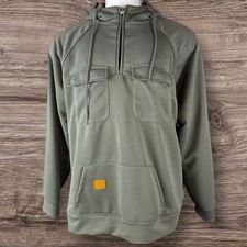 Men's Tactical Hoodies Green Pockets 1/4 Zip Military Sweatshirt 2XL 897 