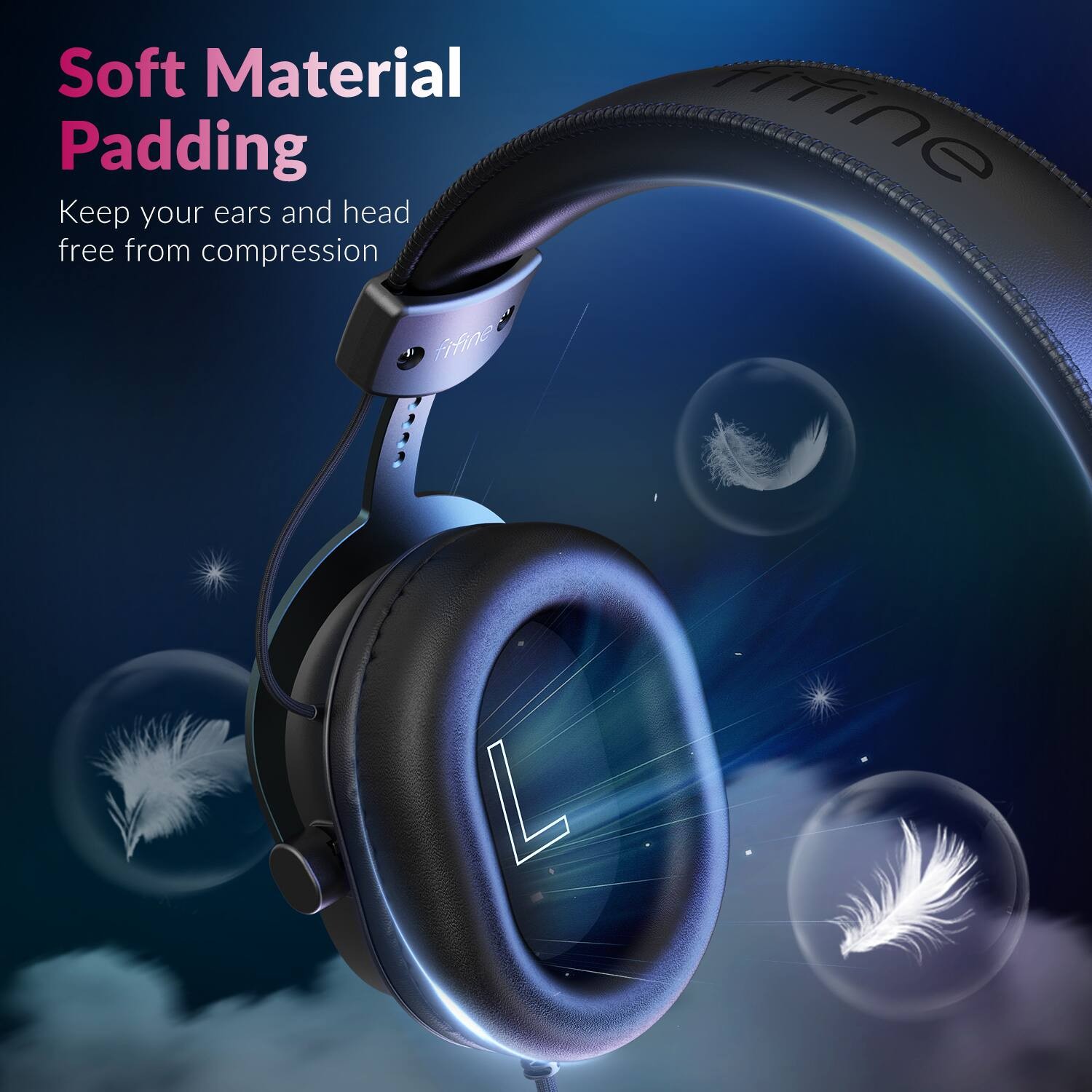 FIFINE - Gaming USB Headset with 7.1 Surround Sound for PS5/Xbox/Switch, Ampl...