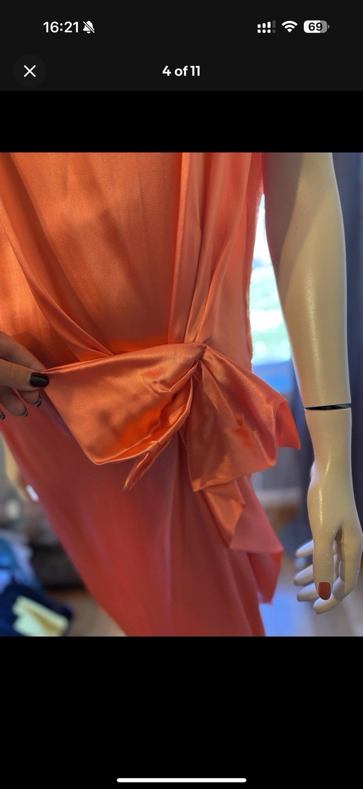 Lanvin Runway Dress  Éte 2014  Coral Made in France  Sz.M-L Vntg Retail 2455$