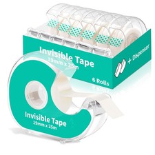 Invisible Clear Tape Bulk with Dispenser, 6 Pack Transparent Tapes Frosted Wr...