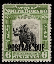 NORTH BORNEO GV SG D61, 6c black & apple-green, M MINT. Cat &pound;18.