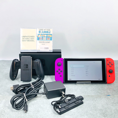 #ad EX3 Nintendo Switch Unpatched V1 Hac 001 2017 Console purple red 26 02 110 $147.80
