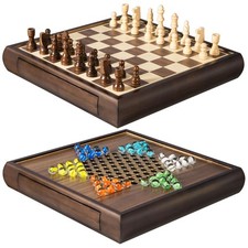 ELONGDI 2 in 1 Magnetic Chess Set & Chinese Checkers 13" 13 X 13 X 2.2 inches 