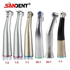 SANDENT Dental 1:1 /1:5 / 20:1 LED Optic Contra Angle Handpiece fit E-Type Motor